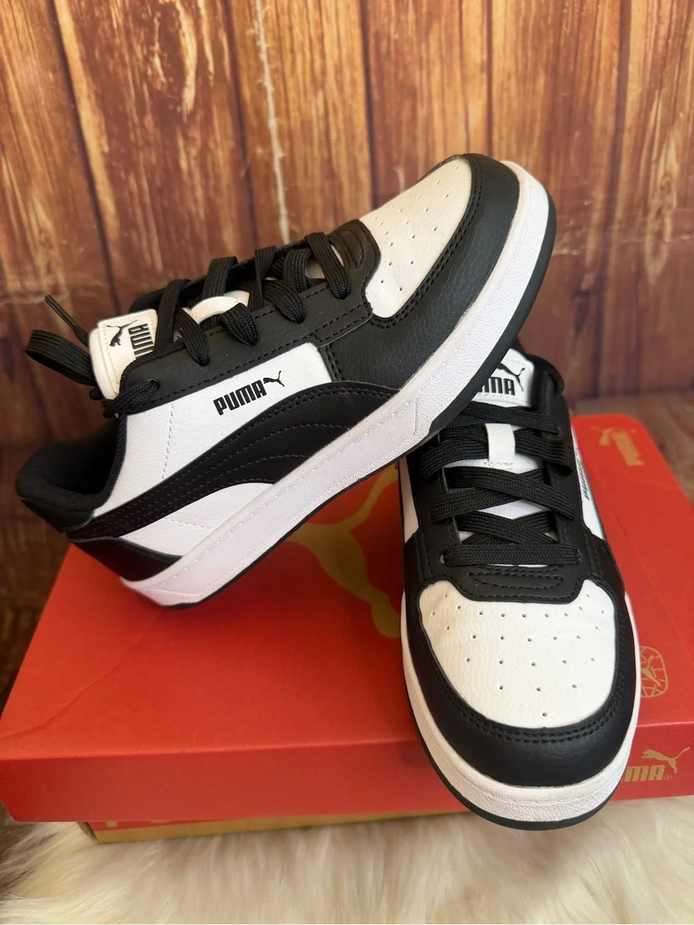 Puma Kids Caven 2.0 PS Black White Sneakers Shoes Size 3C